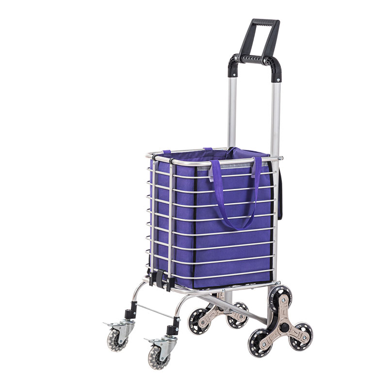 8 wielen Opvouwbare aluminium boodschappentrolley met tas